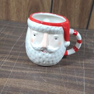 Santa Claus Face Ceramic Mug - Red and White